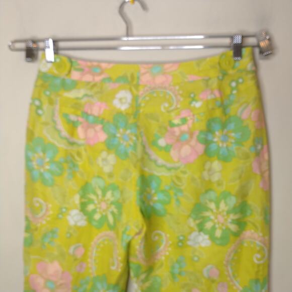 Sigrid Olsen Floral Linen Cropped Pants - Picture 9 of 10
